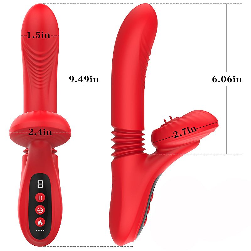 VIBRADOR ESTIMULADOR DE CLITORIS Y PUNTO G, SUBE Y BAJA CON TEMPERATURA - RECARGABLE USB - Imagen 6