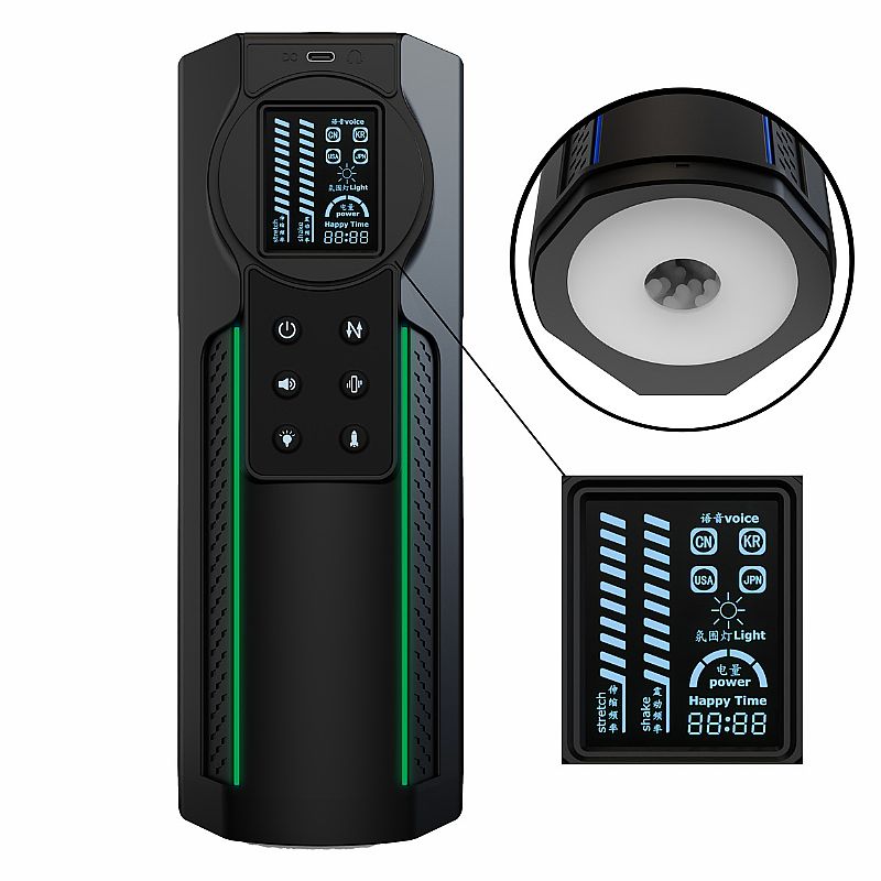 MASTURBADOR VIBRADOR MASCULINO VA Y VIENE, VOZ Y LED - RECARGABLE USB - Imagen 2